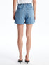 LC Waikiki Women's Straight Elastic Waist Jean Shorts